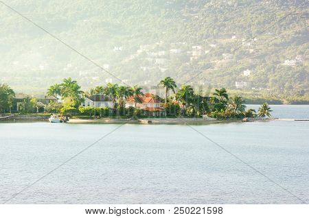 Typical Summer Carribean Season Theme. Detail Of Island. Sunny Day At Montego Bay Beach, Jamaica
