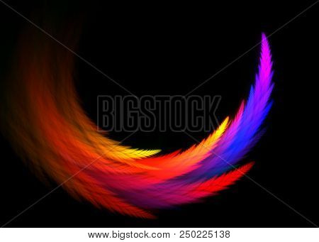 Bright Feathers - Fractal Red And Blue Art