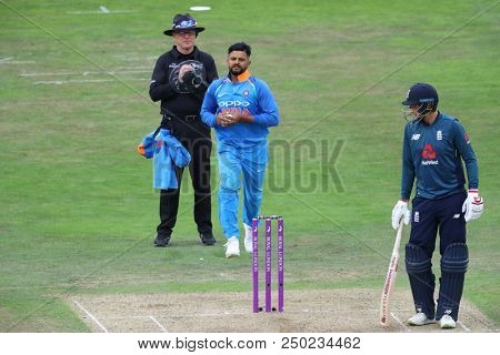 LEEDS, ENGLAND - JULY 17:  during the 3rd Royal London One day International match between England and India at Headingley Cricket Ground on July 17, 2018 in  England.  