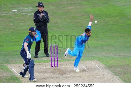 LEEDS, ENGLAND - JULY 17:  during the 3rd Royal London One day International match between England and India at Headingley Cricket Ground on July 17, 2018 in  England.  
