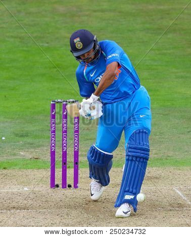 LEEDS, ENGLAND - JULY 17: Shardul Thakur during the 3rd Royal London One day International match between England and India at Headingley Cricket Ground on July 17, 2018 in  England.  
