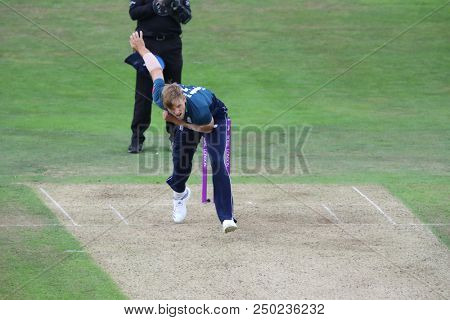 LEEDS, ENGLAND - JULY 17: David Willey during the 3rd Royal London One day International match between England and India at Headingley Cricket Ground on July 17, 2018 in  England.  