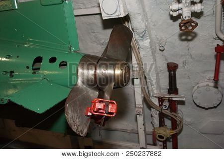 Interior Of Russian Soviet Submarine In Museum Of Naval Forces.