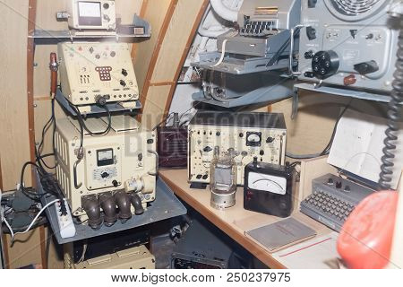 Interior Of Russian Soviet Submarine In Museum Of Naval Forces.