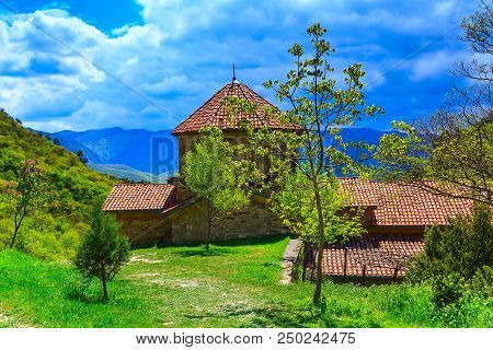 Panoramic View Of Ancient Shio-mgvime Monastery Near Mtskheta, Georgia