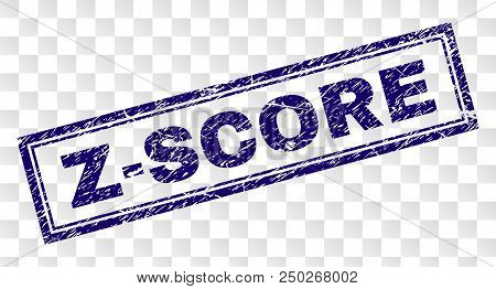 Z-score Stamp Seal Print With Rubber Print Style And Double Framed Rectangle Shape. Stamp Is Placed 