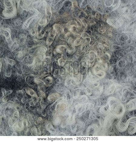 White And Black Felt With Fleece, Abstract Background