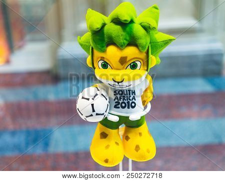 July 7, 2018, Moscow, Russia Official Mascot Fifa World Cup 2010 In South Africa  Leopard Zakumi.