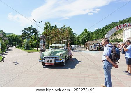 Russia, Krasnodar Region, Novorossiysk, Abrau-durso Village-june 12, 2018: Photo Session On The Back