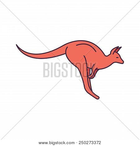 Kangaroo Icon. Cartoon Kangaroo Vector Icon For Web Design Isolated On White Background