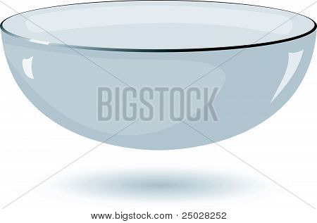 在白色背景上一个金属碗矢量图