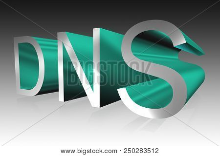 Dns Lettering  - 3d Metallic Word Illustration