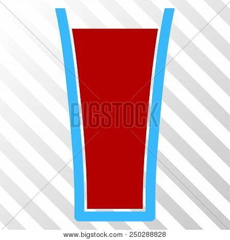 Tomato Juice Glass Vector Pictograph. An Illustration Style Is A Flat Iconic Symbol On A Hatched Tra