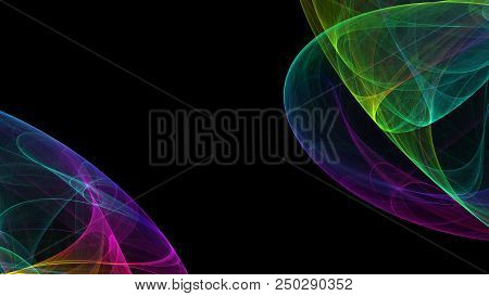 Rainbow Transparent Fractal  - Black  Business Emplate