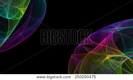 Rainbow Transparent Fractal  - Black  Business Emplate