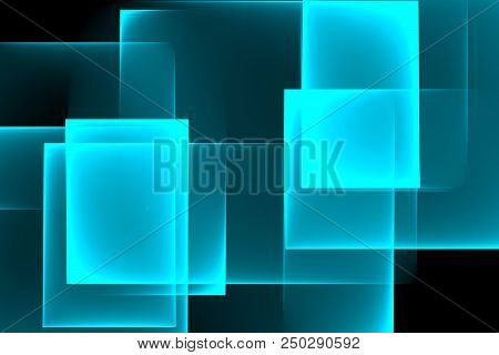 Wave Transparent Fractal  Background - Clear Cyan Pattern