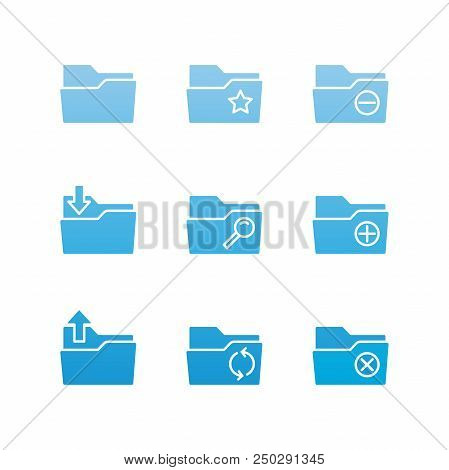 Simple Set Of Folders Related Vector Line Icons. Contains Such Icons As Repository, Sync, Network Fo