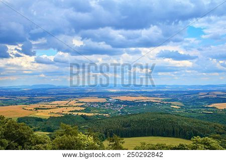 View Of Buchlov Castle Over The White Carpathians, Czech Republic.