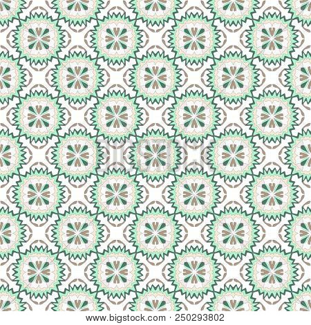 Abstract Flowers Seamless Pattern Colorful Tiles Vector Illuctration. Can Be Used For Wallpaper, Pat