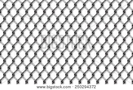 Seamless Iron Net Illustration. Metal Net Fence. Background
