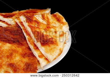 Yozgat Turkey Fat Bread, On A Black Background,