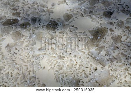 Ice Pattern Background Texture On Puddle Crystal,