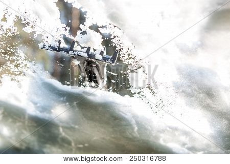 Car Window In Snow.