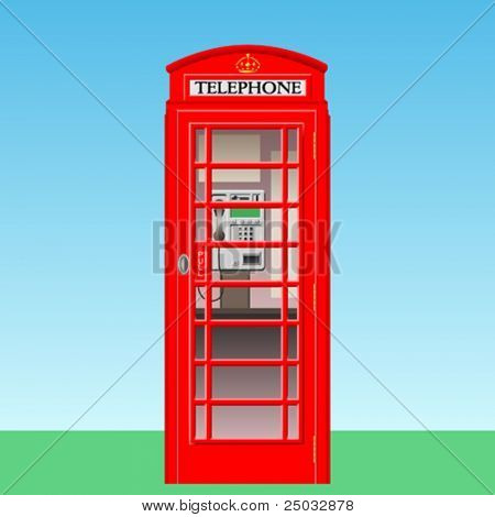 Un rosso cabina telefonica inglese
