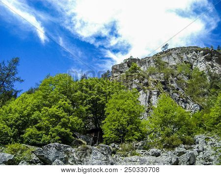 Panoramic View Of An Alpine Valley