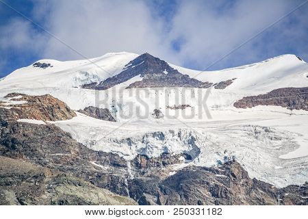 Panoramic View Of Monte Rosa An Alpine Valley