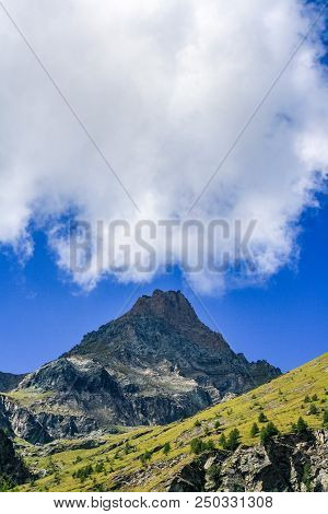 Panoramic View Of An Alpine Valley