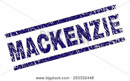 Mackenzie Stamp Seal Watermark With Scratced Style. Blue Vector Rubber Print Of Mackenzie Text With 
