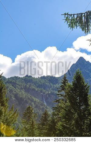 Panoramic View Of An Alpine Valley