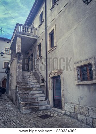 Beautiful View In The Medieval Village Of Pescocostanzo
