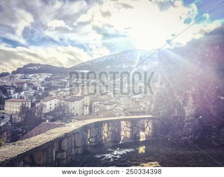 Beautiful View In The Medieval Village Of Pescocostanzo