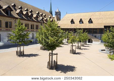 Geneva Switzerland July 3 2018: The Collège Calvin, Formerly The College Of Geneva, Is The Oldest Pu