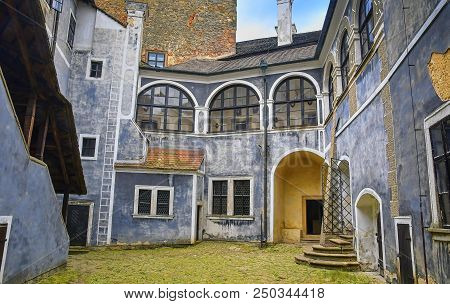 Courtyard On Buchlov Castle. Region South Moravia, Czech Republic.