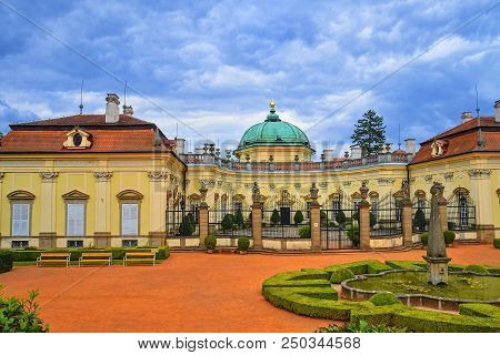 Buchlovice, Czech Republic - July 12, 2018: Chateau Buchlovice Is Designed In The Italian Baroque St