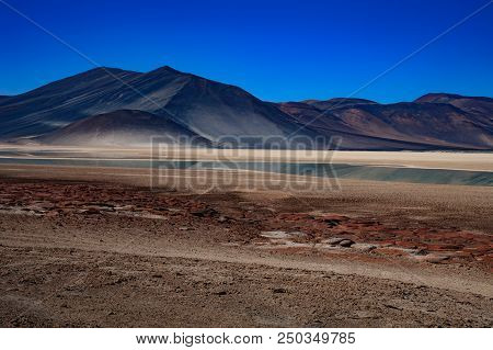 Volcanoes Licancabur And Juriques, Moon Valley, Atacama, Chile