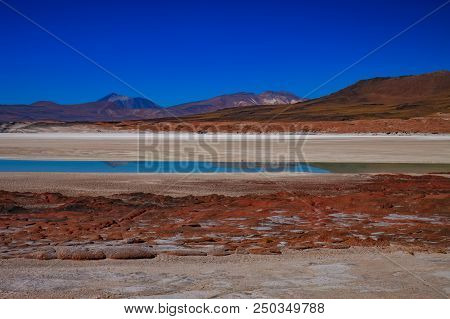 Volcanoes Licancabur And Juriques, Moon Valley, Atacama, Chile