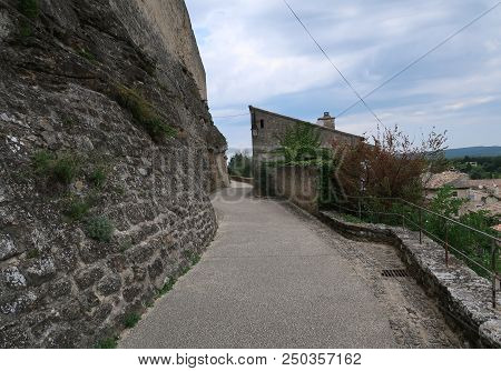 Grignan, France - July 16, 2018: Photography Showing Some Street And Buildings. The Photography Was 
