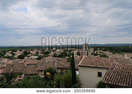 Photography Showing A The Village Of Grignan And Its Surrounding Area. The Photography Was Taken Fro