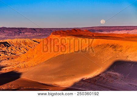 Volcanoes Licancabur And Juriques, Moon Valley, Atacama, Chile