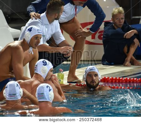 Budapest, Hungary - Jul 25, 2017. The Hungarian Men Waterpolo Team (zalanki Gergo 4, Erdelyi Balazs 