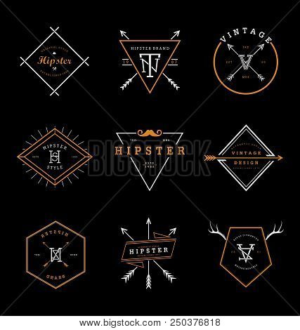 Hipster Badges Collection. Retro Logo Vector Set