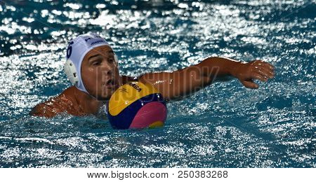 Budapest, Hungary - Jul 25, 2017. Hosnyanszky Norbert (6) Hungarian Waterpolo Player. Fina Waterpolo