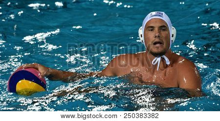 Budapest, Hungary - Jul 25, 2017. Hosnyanszky Norbert (6) Hungarian Waterpolo Player. Fina Waterpolo