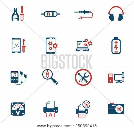 Electronics Repair Web Icons For User Interface Design