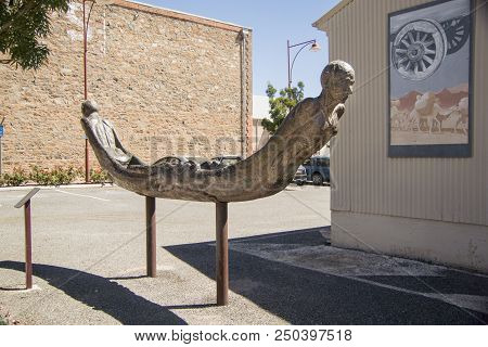 Broken Hill, New South Wales, Australia, March 2018 - Geoff De Main Sculpture The Canoe, And Artwork