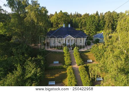 Mikhaylovskoe, Russia - June 11, 2018: The House Of The Poet A.s. Pushkin In A Manor Mikhaylovsky In